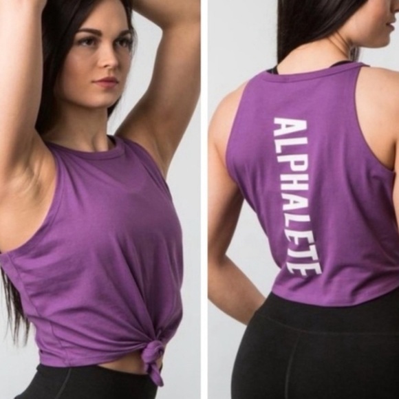 Alphalete Women's Purple Tie Tank Top - Picture 1 of 4